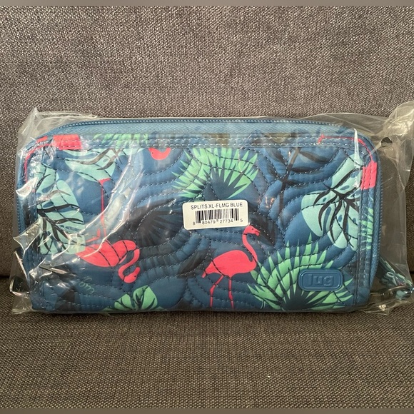 NEW Lug Splits XL Wristlet RFID Wallet - Flamingo Blue - Picture 9 of 10